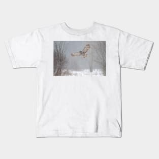 Towards the Heavens - Great Grey Owl Kids T-Shirt